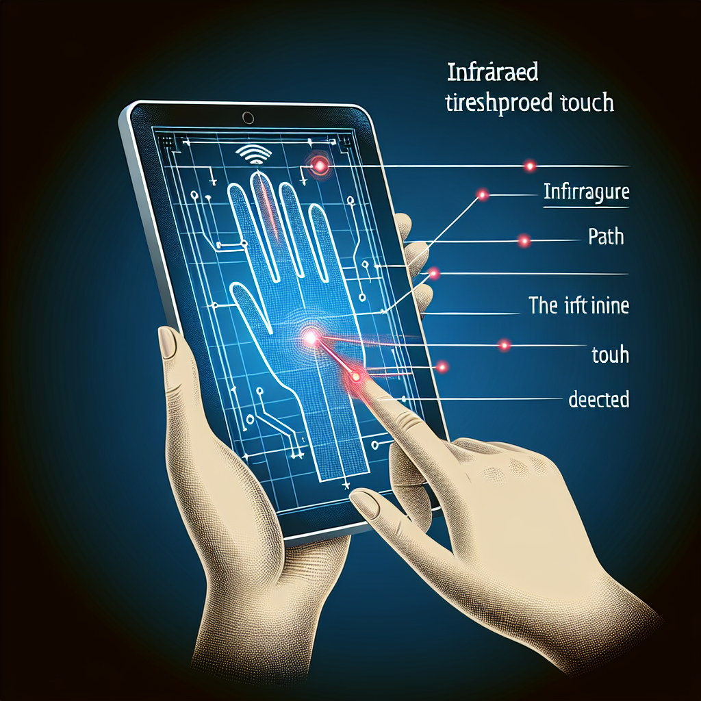 How does an infrared touchscreen detect touch?